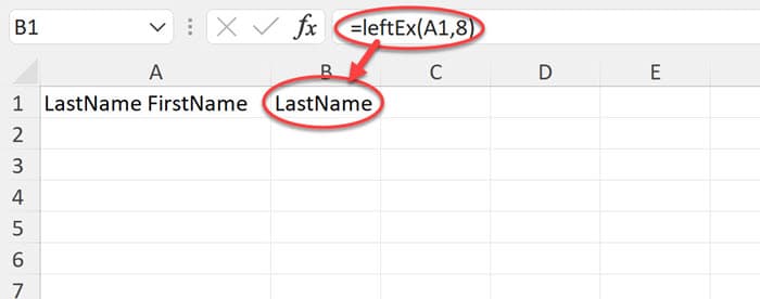 A User-defined VBA function can behave like a VBA built-in function when interacting with an Excel spreadsheet. The VBA user-deined left function returns the same value as the built-in Left function.